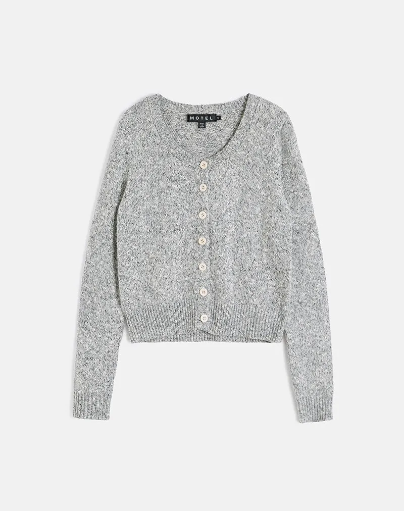 Talira Cardigan in Knit Dark Grey Marl sold by Motel Rocks product image thumbnail 4