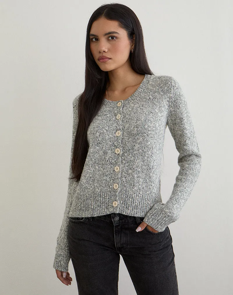 Talira Cardigan in Knit Dark Grey Marl sold by Motel Rocks product image thumbnail 3