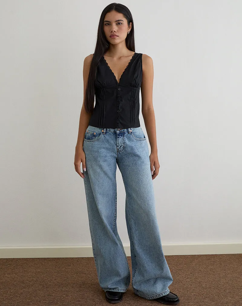 Lasily V Neck Corset Top in Black sold by Motel Rocks product image thumbnail 2