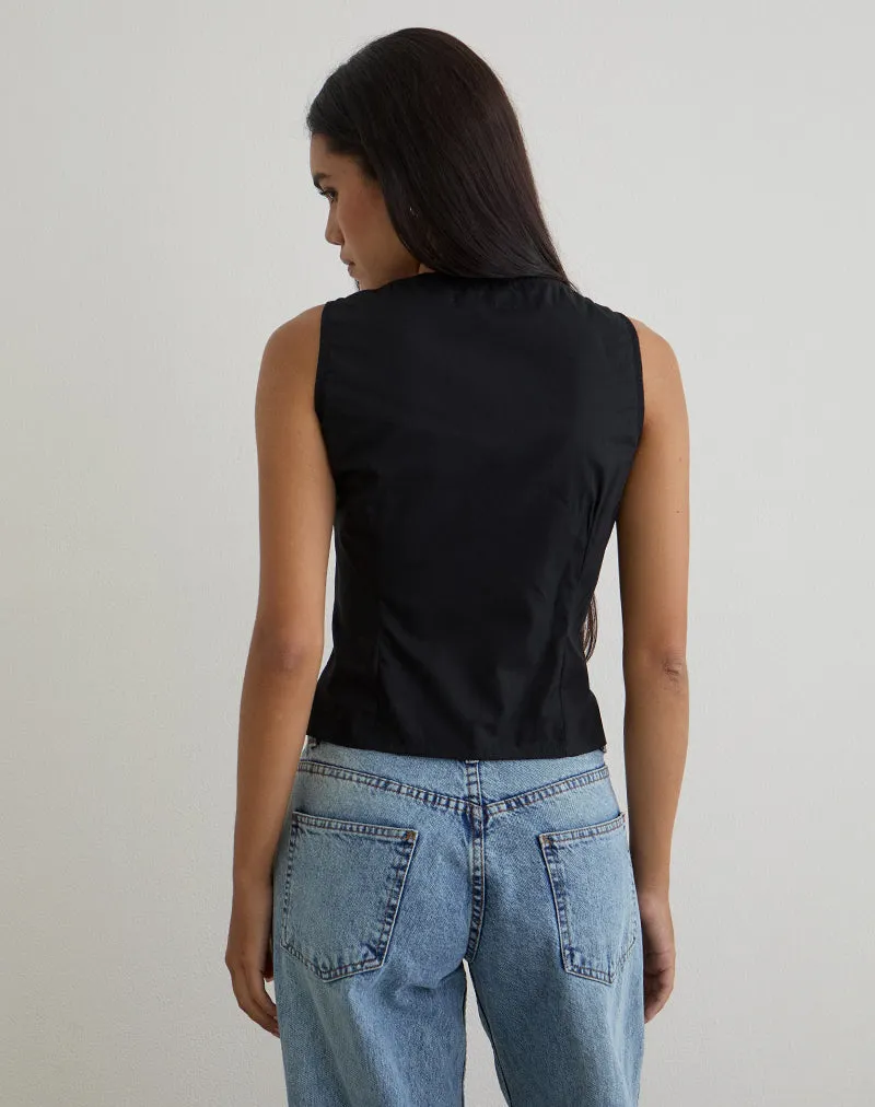 Lasily V Neck Corset Top in Black sold by Motel Rocks product image thumbnail 4