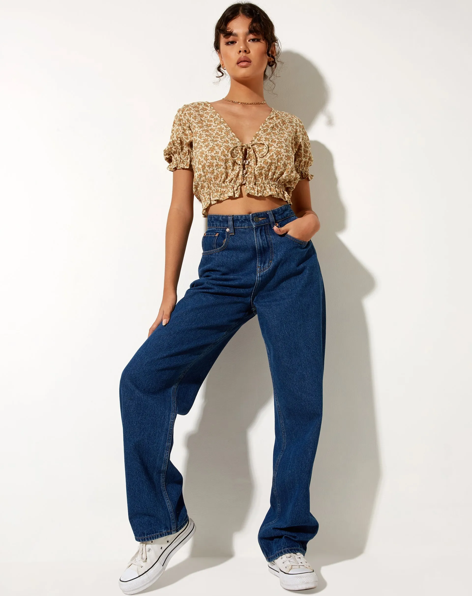 Aley Crop Top in Washed Ditsy sold by Motel Rocks product image thumbnail 3