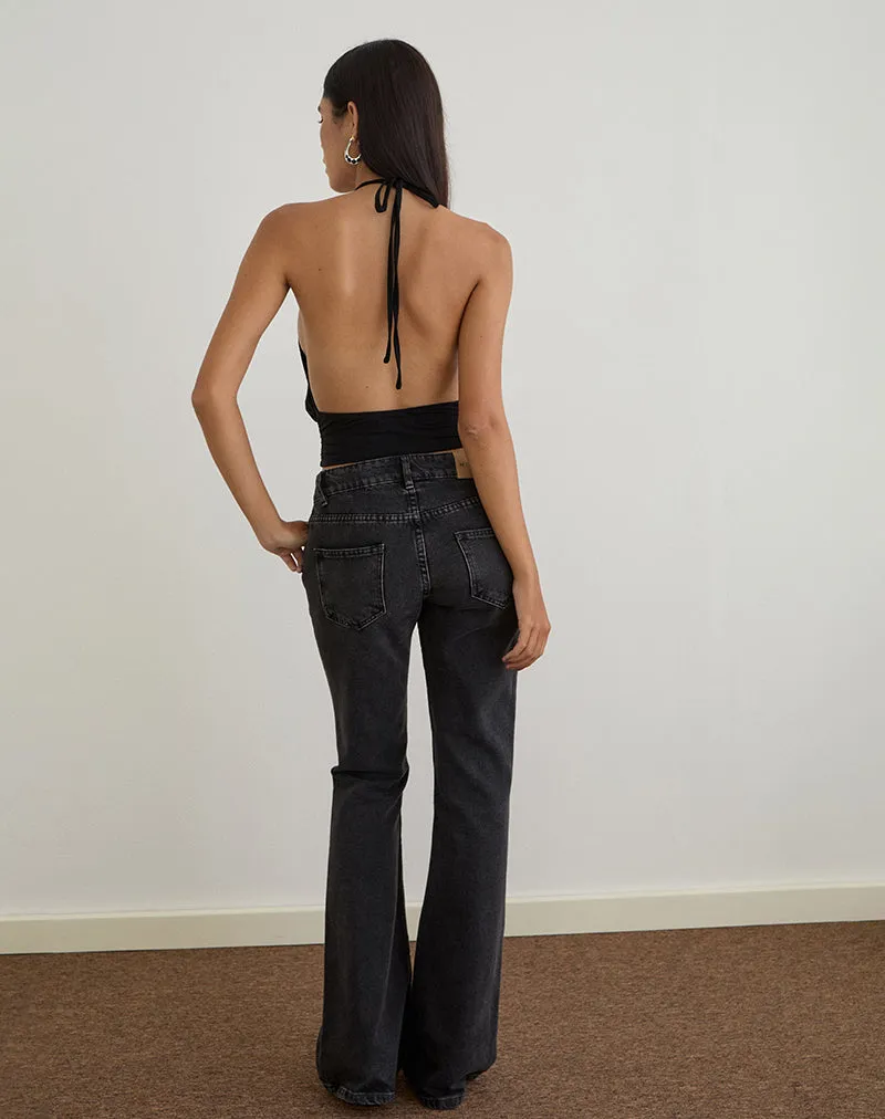 Karise Plunge Top in Cupro Black sold by Motel Rocks product image thumbnail 5