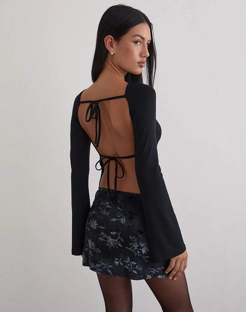 Muzan Long Sleeve Top in Jersey Black sold by Motel Rocks product image thumbnail 2