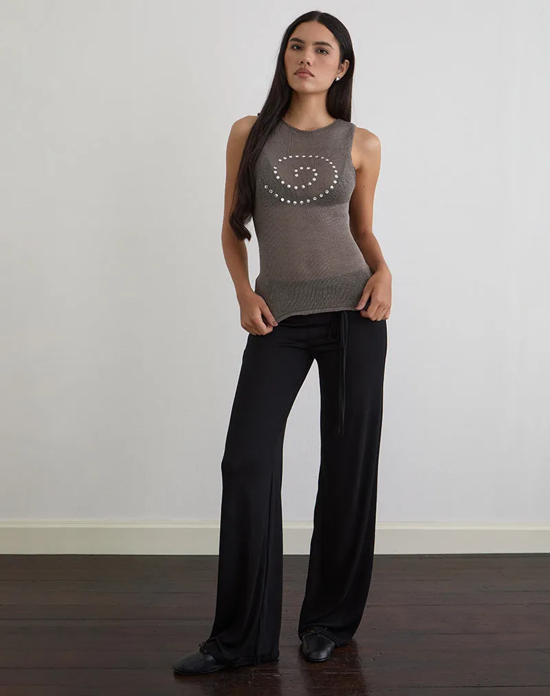 Miraya Top in Studded Sheer Knit Iron sold by Motel Rocks product image thumbnail 2