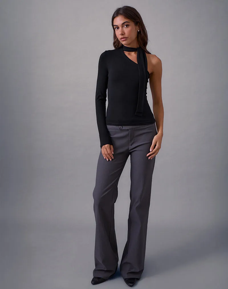 Jayahe One Sleeve Top in Rayon Jersey Black sold by Motel Rocks product image thumbnail 5