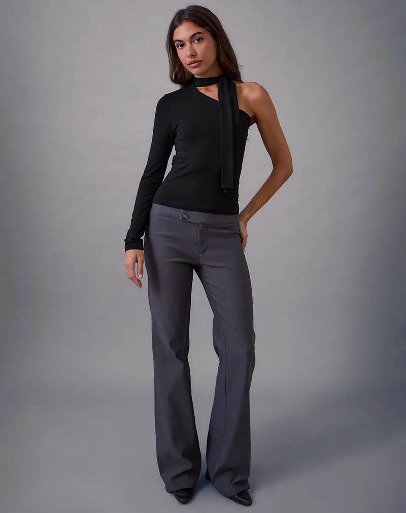 Jayahe One Sleeve Top in Rayon Jersey Black sold by Motel Rocks product image thumbnail 4