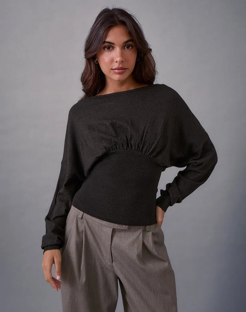 Arvel Jumper in Knit Charcoal sold by Motel Rocks product image thumbnail 5