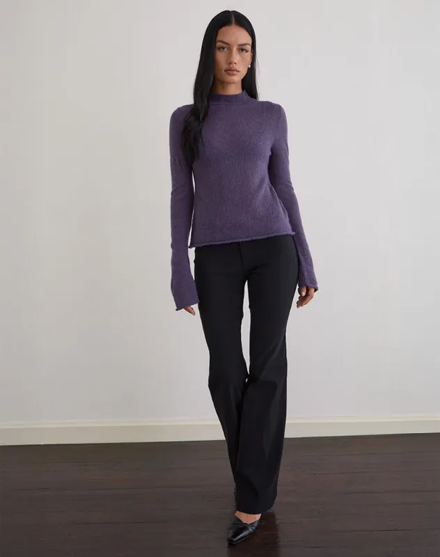 Miku Long Sleeve Top in Sheer Knit Purple sold by Motel Rocks