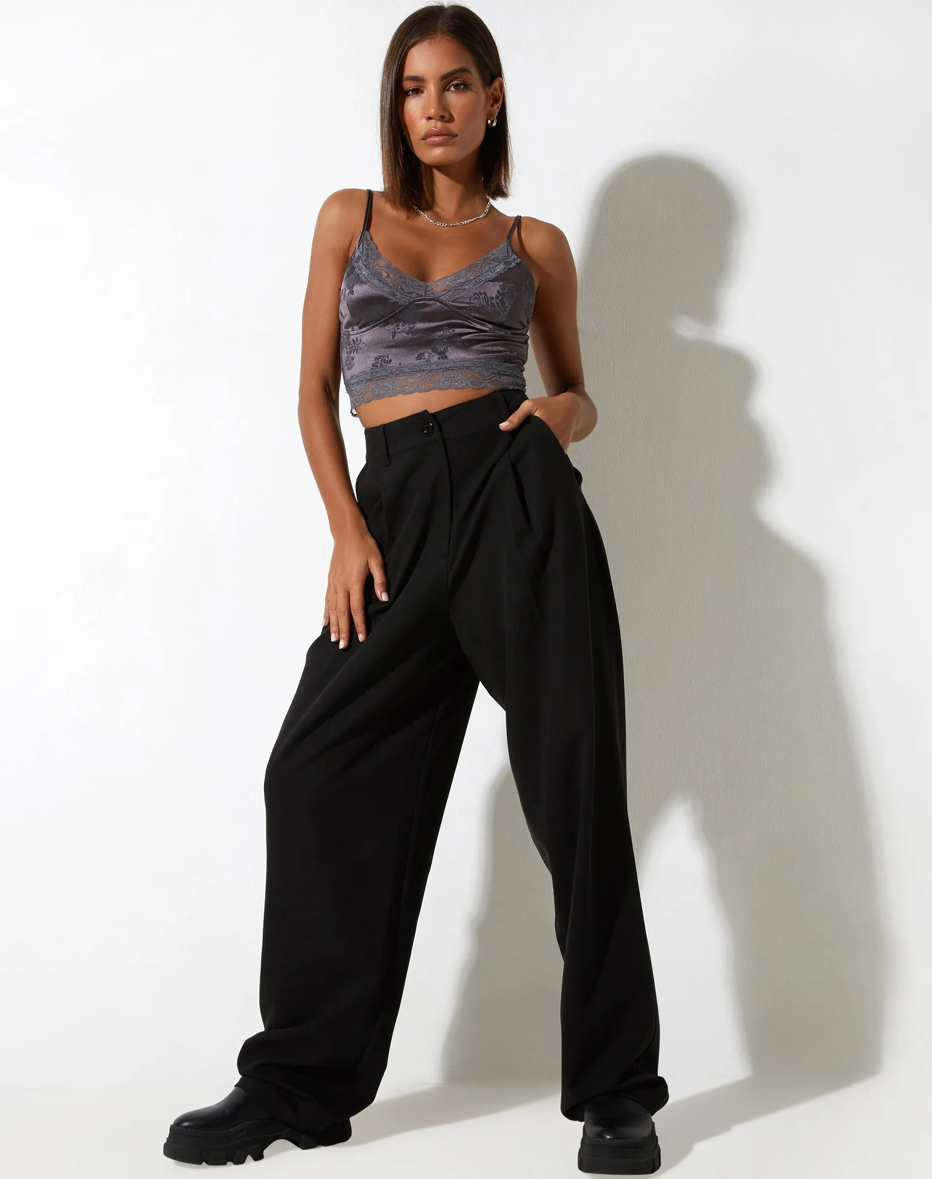 Dyrana Crop Top in Rose Flock Choco sold by Motel Rocks product image thumbnail 4