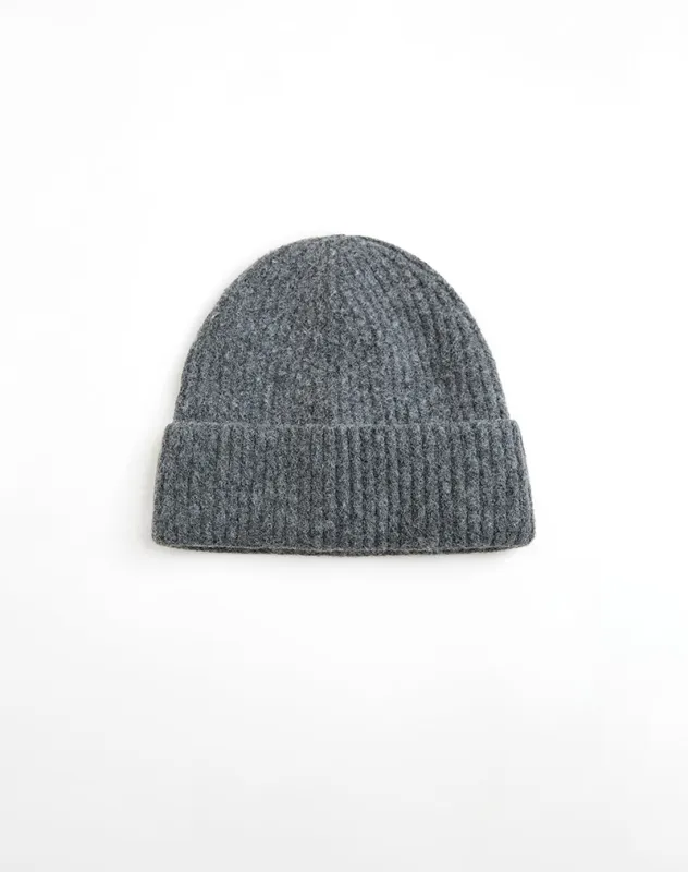 Tano Beanie in Dark Grey sold by Motel Rocks