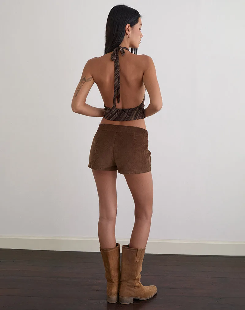 Blazira Short in Whale Cord Brown sold by Motel Rocks product image thumbnail 5