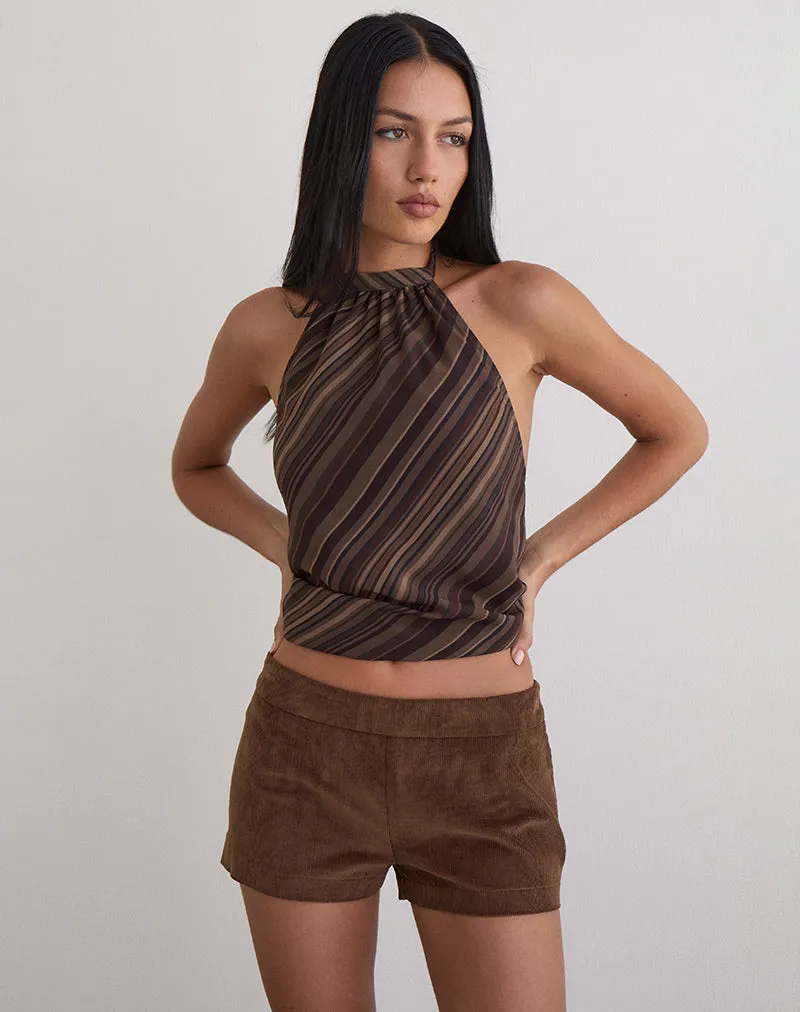 Blazira Short in Whale Cord Brown sold by Motel Rocks product image thumbnail 4