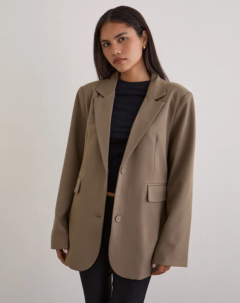 Maiwa Blazer in Textured Tailoring Beige sold by Motel Rocks product image thumbnail 2