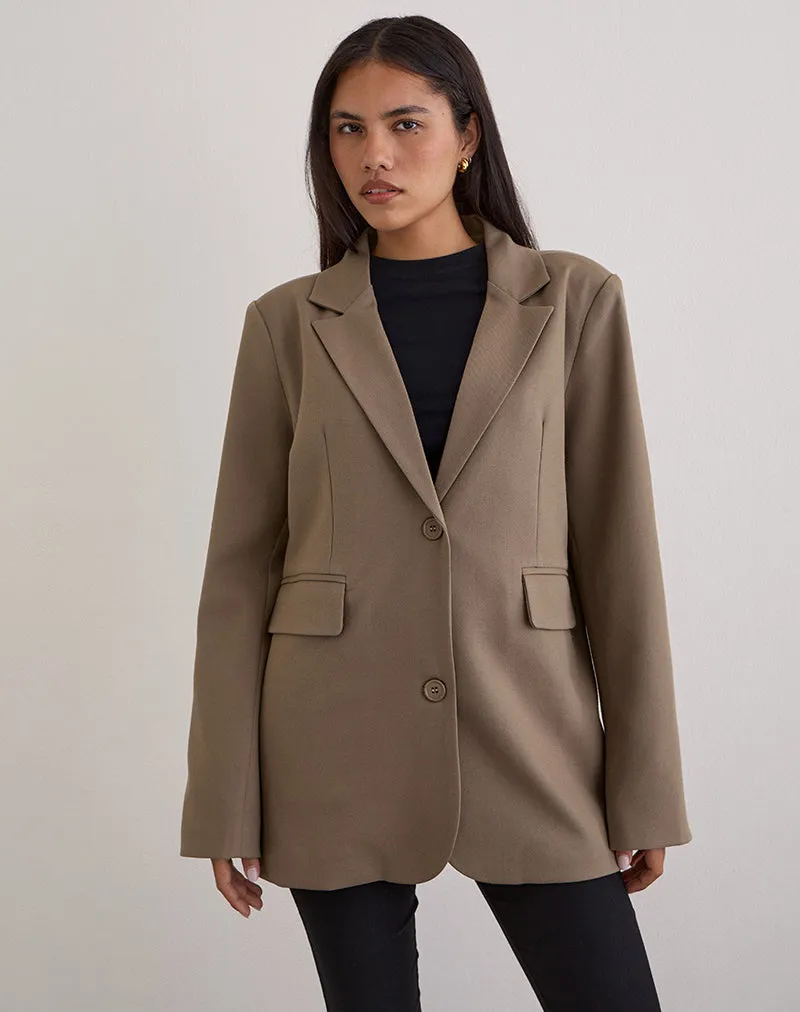 Maiwa Blazer in Textured Tailoring Beige sold by Motel Rocks product image thumbnail 3