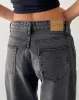 Roomy Extra Wide Low Rise Jeans in Washed Black Grey sold by Motel Rocks