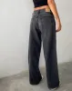 Roomy Extra Wide Low Rise Jeans in Washed Black Grey sold by Motel Rocks