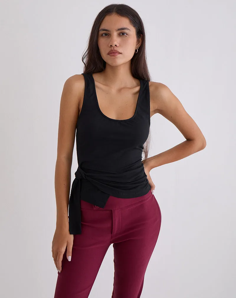 Tanzy Tie Top in Jersey Black sold by Motel Rocks product image thumbnail 5