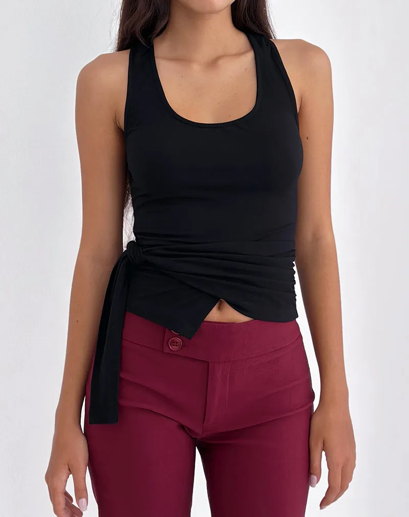 Tanzy Tie Top in Jersey Black sold by Motel Rocks product image thumbnail 4