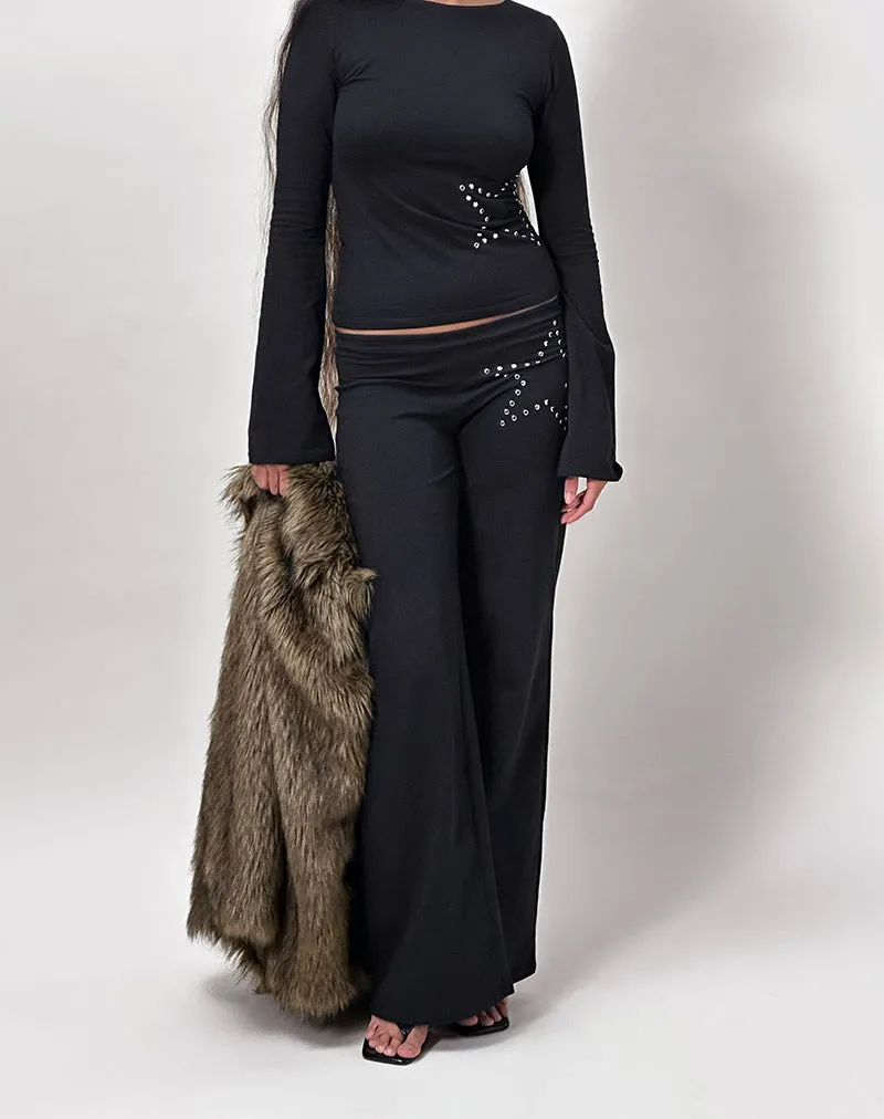 Malakai Long Sleeve Top in Star Stud Black sold by Motel Rocks product image thumbnail 5