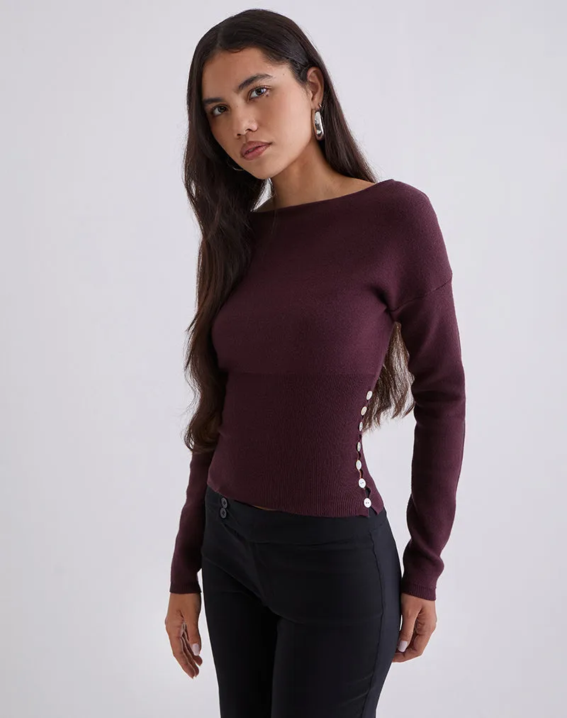 Elira Top in Knit Plum sold by Motel Rocks product image thumbnail 4