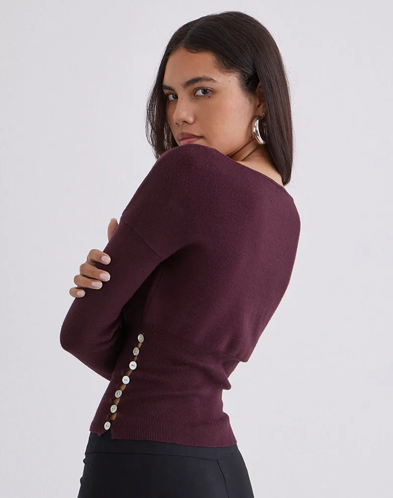 Elira Top in Knit Plum sold by Motel Rocks