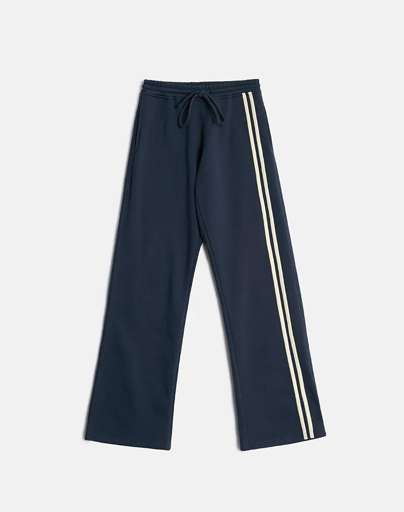 Covero Jogger in Navy with Buttermilk Binding sold by Motel Rocks product image thumbnail 3