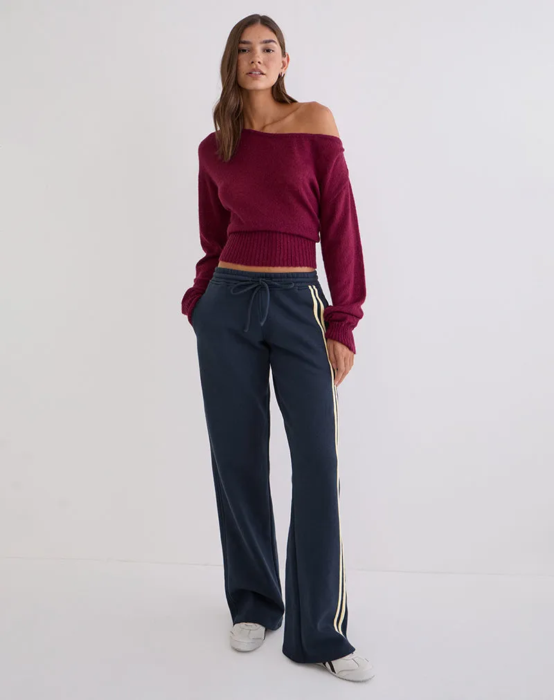 Covero Jogger in Navy with Buttermilk Binding sold by Motel Rocks product image thumbnail 4