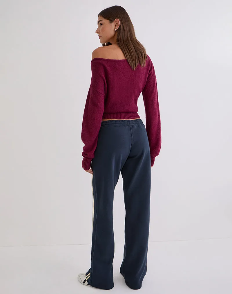 Covero Jogger in Navy with Buttermilk Binding sold by Motel Rocks product image thumbnail 5