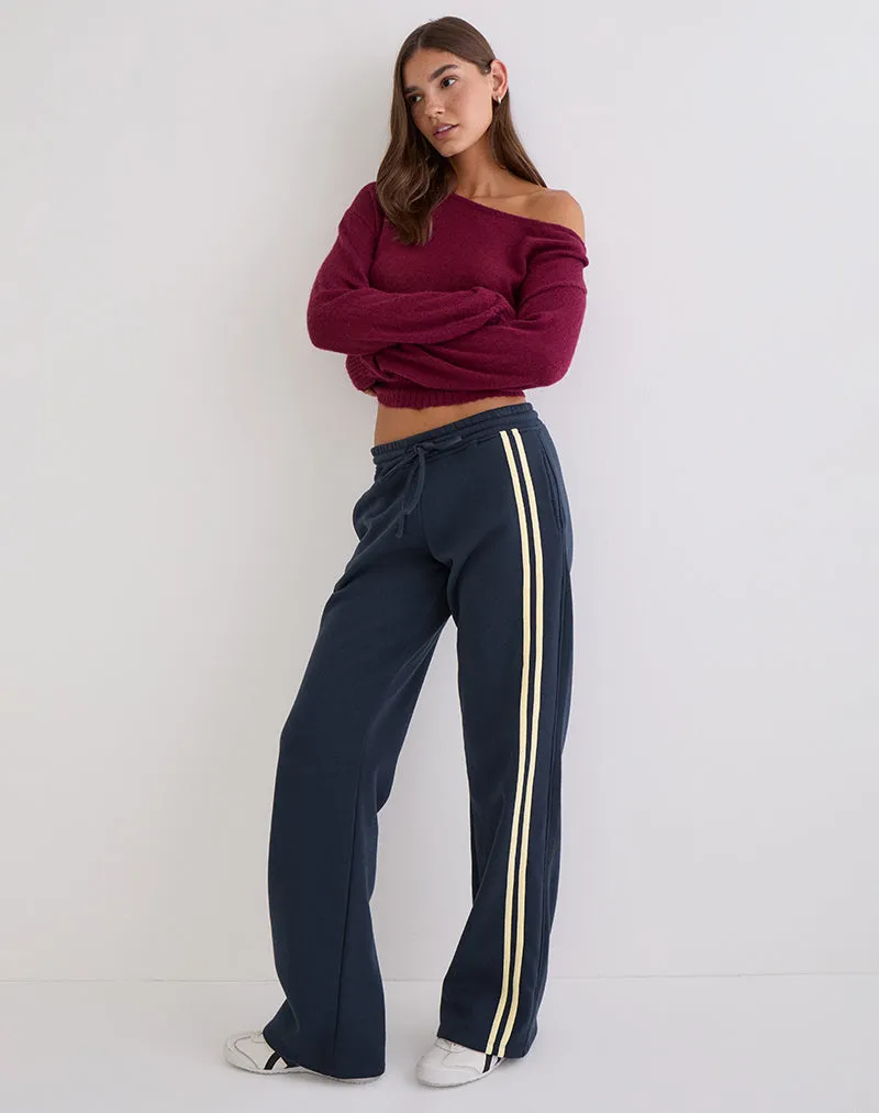 Covero Jogger in Navy with Buttermilk Binding sold by Motel Rocks