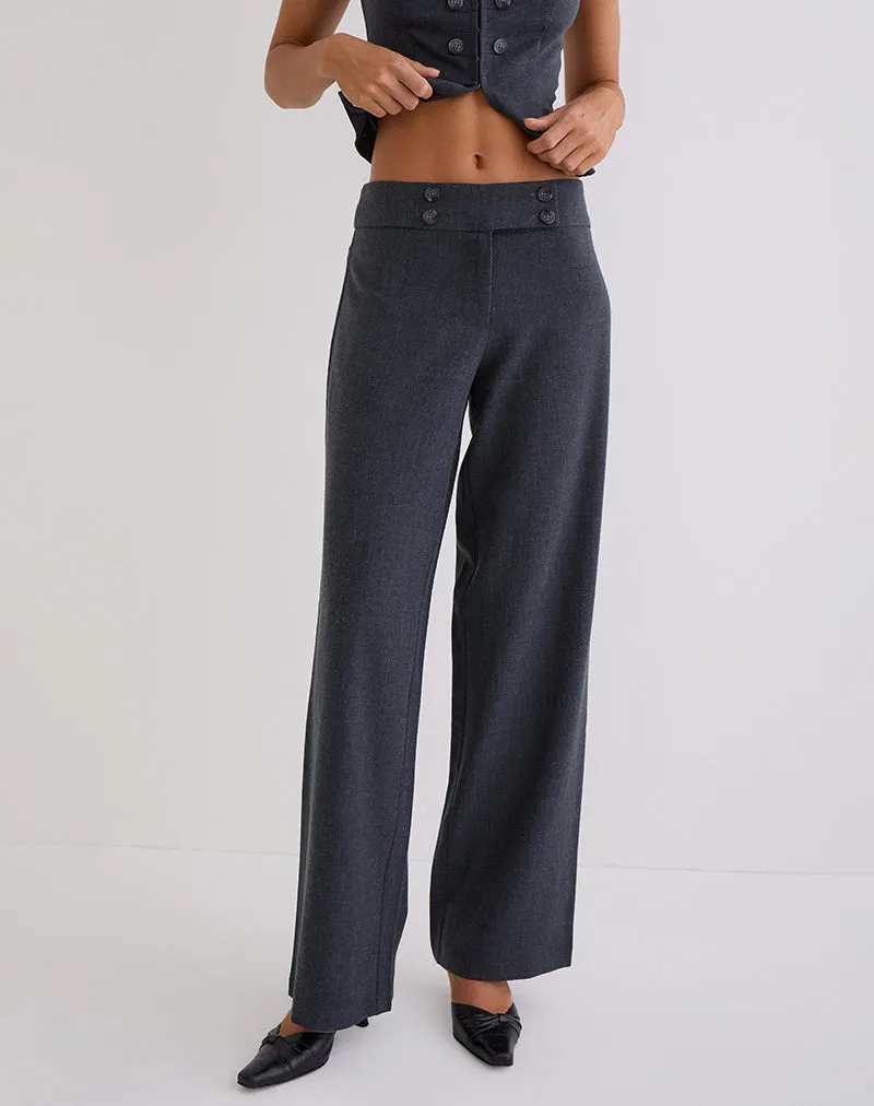 Arisyo Wide Leg Trouser in Tailoring Grey Blue sold by Motel Rocks product image thumbnail 2