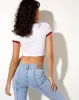 Ringer Tee in Ivory Bind Red Adrenaline Girls World Team sold by Motel Rocks