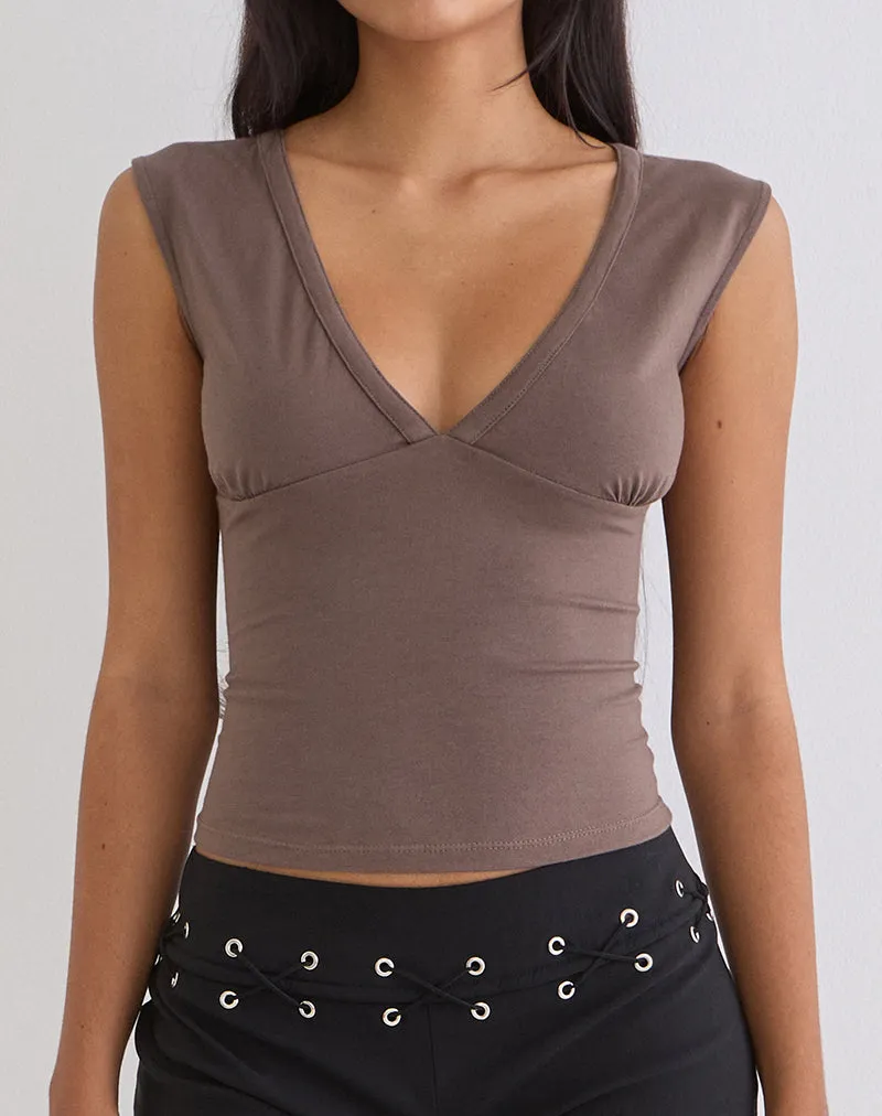 Emberly Plunge Top in Coffee Quartz sold by Motel Rocks product image thumbnail 2