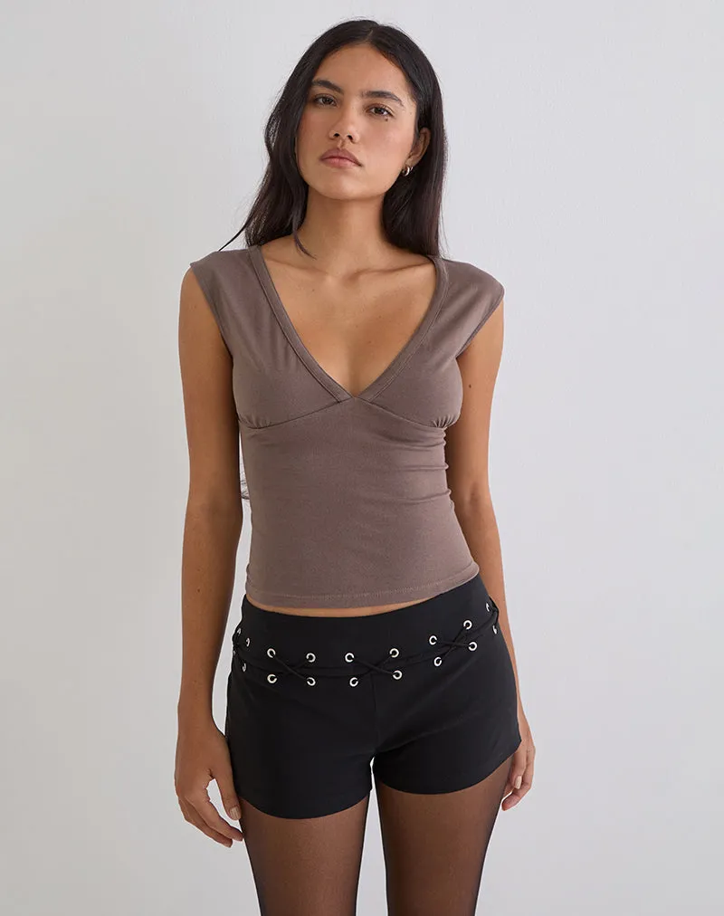 Emberly Plunge Top in Coffee Quartz sold by Motel Rocks product image thumbnail 5