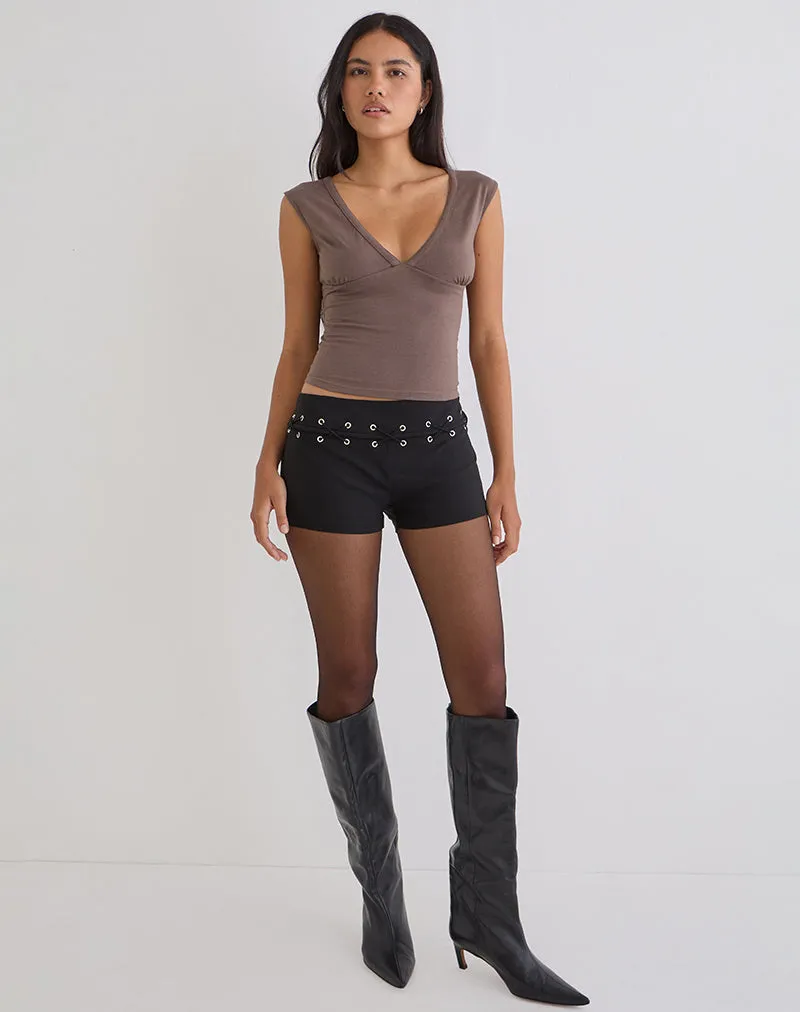 Emberly Plunge Top in Coffee Quartz sold by Motel Rocks product image thumbnail 4