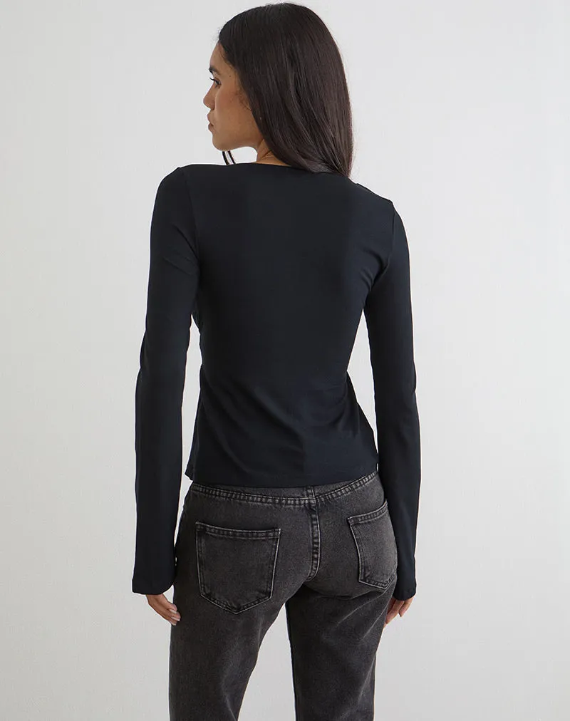Lamae Wrap Top in Black sold by Motel Rocks product image thumbnail 3