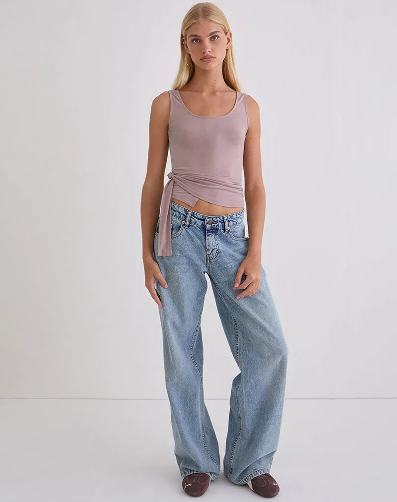 Tanzy Tie Top in Jersey Dusty Mauve sold by Motel Rocks product image thumbnail 3