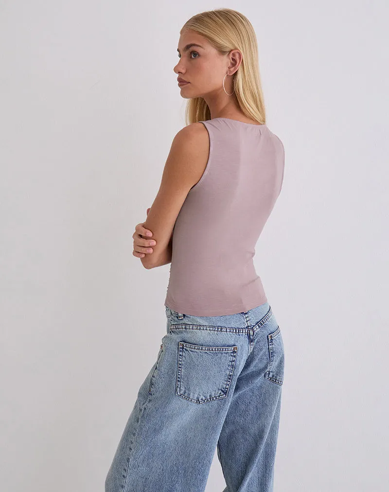 Tanzy Tie Top in Jersey Dusty Mauve sold by Motel Rocks product image thumbnail 4