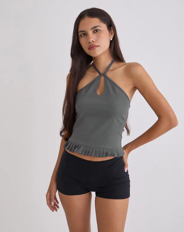 Lavena Top in Tailoring Slate Grey sold by Motel Rocks