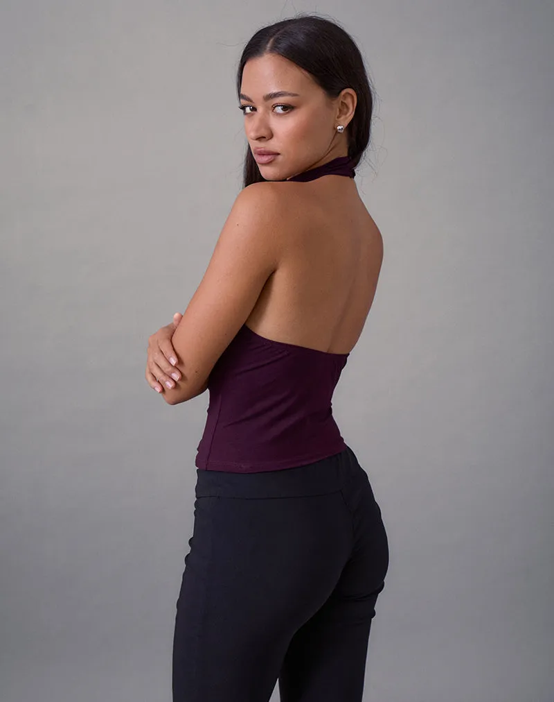 Galile High Neck Top in Jersey Fig sold by Motel Rocks product image thumbnail 4