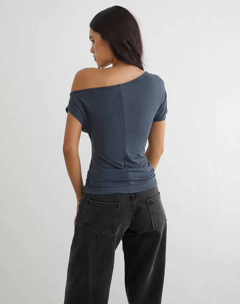 Danama One Shoulder Top in Jersey Ocean Storm sold by Motel Rocks product image thumbnail 4