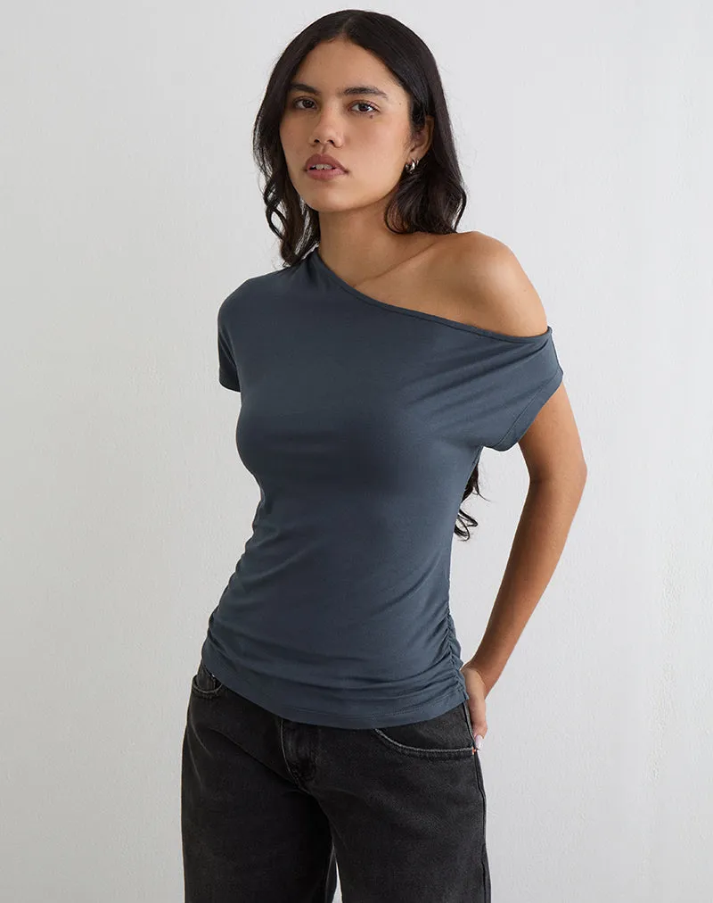Danama One Shoulder Top in Jersey Ocean Storm sold by Motel Rocks product image thumbnail 5
