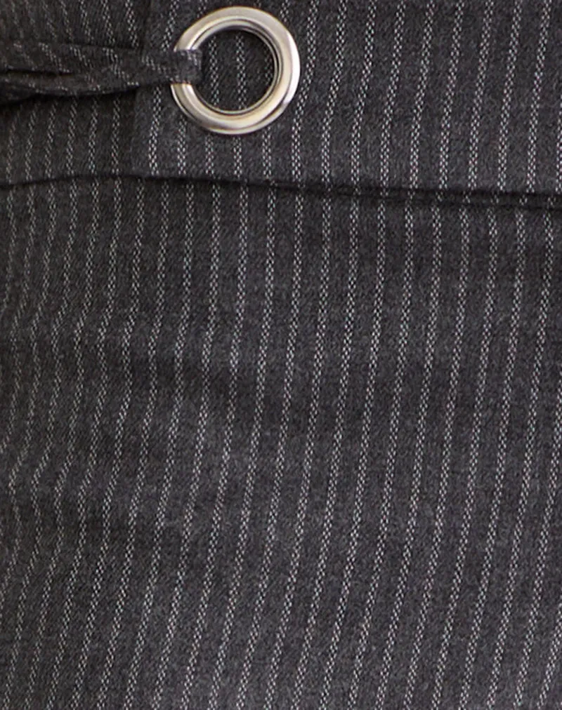 Tova Tie Tailoring Trousers in Pinstripe Grey sold by Motel Rocks product image thumbnail 5