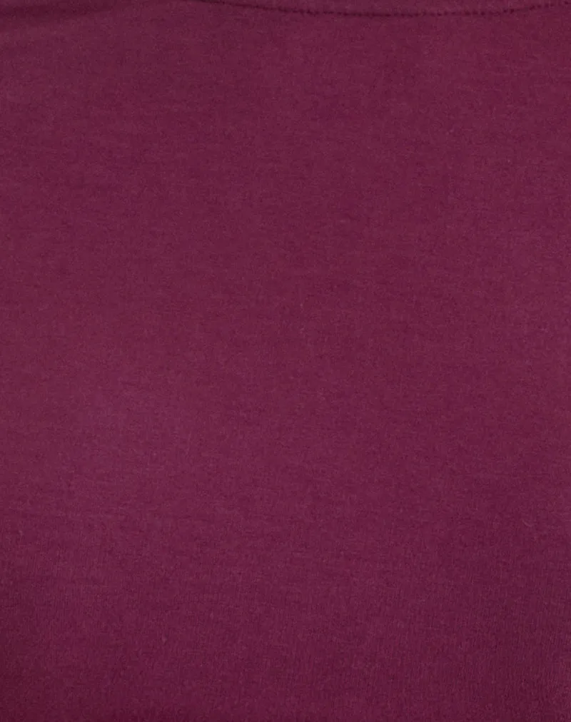 Muzan Long Sleeve Top in Ribbed Jersey Deep Purple sold by Motel Rocks product image thumbnail 5