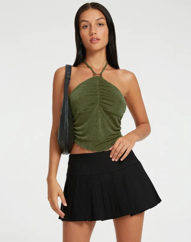 Navea Crop Top in Khaki sold by Motel Rocks