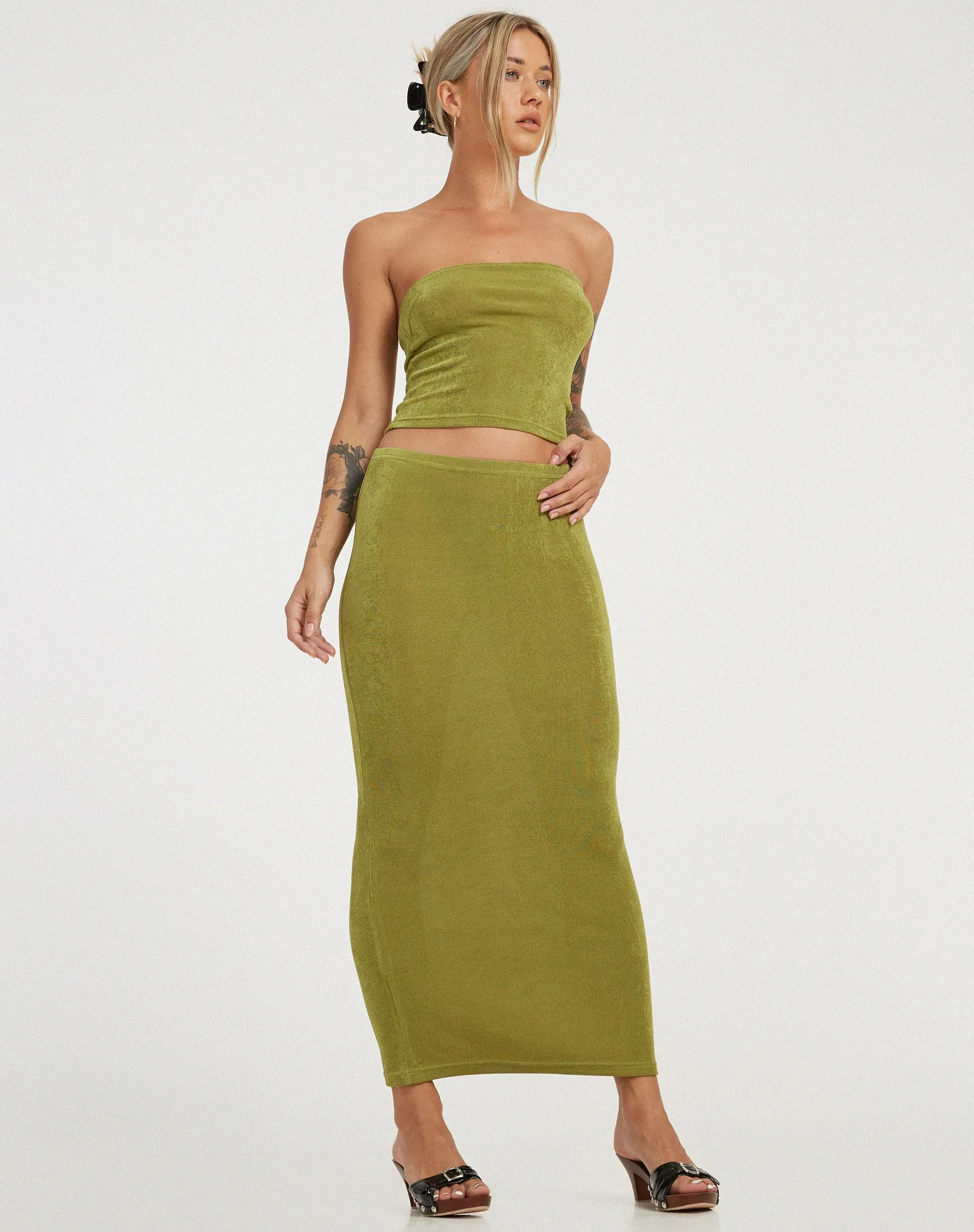 Tulus Maxi Skirt in Lime sold by Motel Rocks product image thumbnail 4
