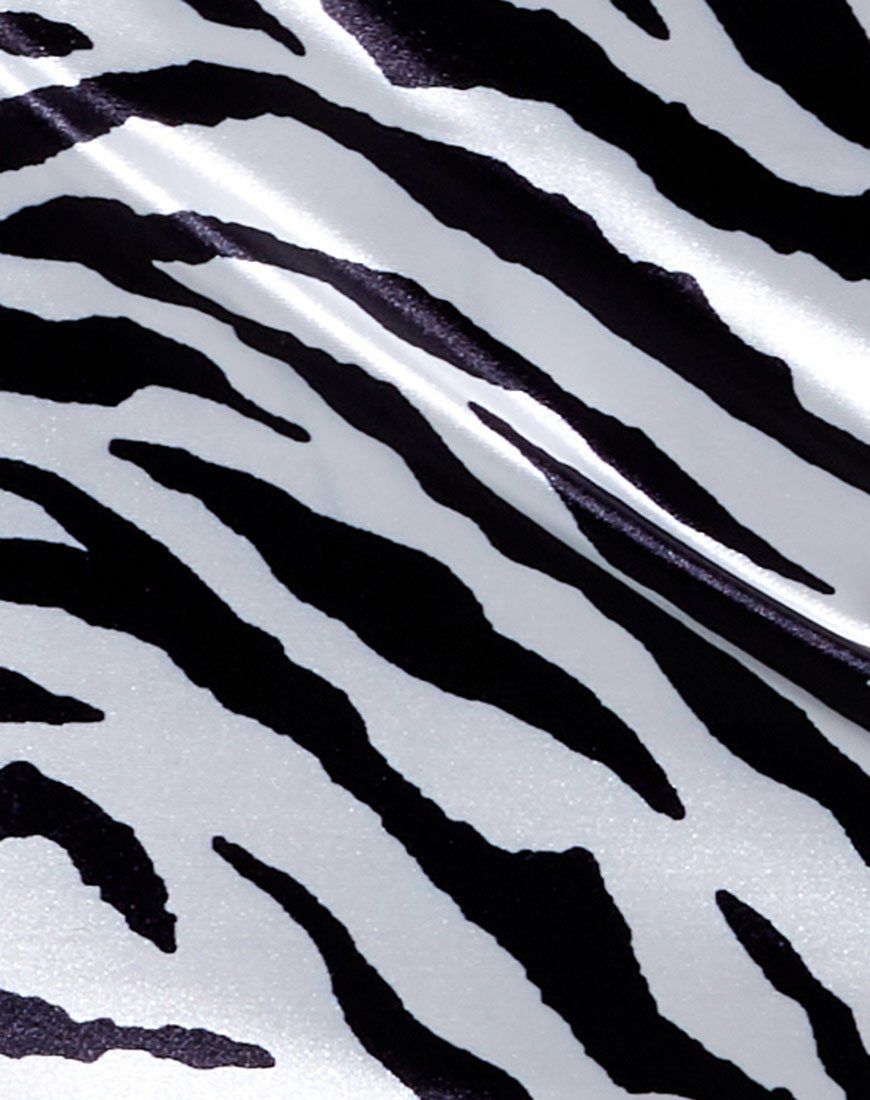 Zigi Mini Skirt in Horizontal Zebra Black and White sold by Motel Rocks product image thumbnail 5