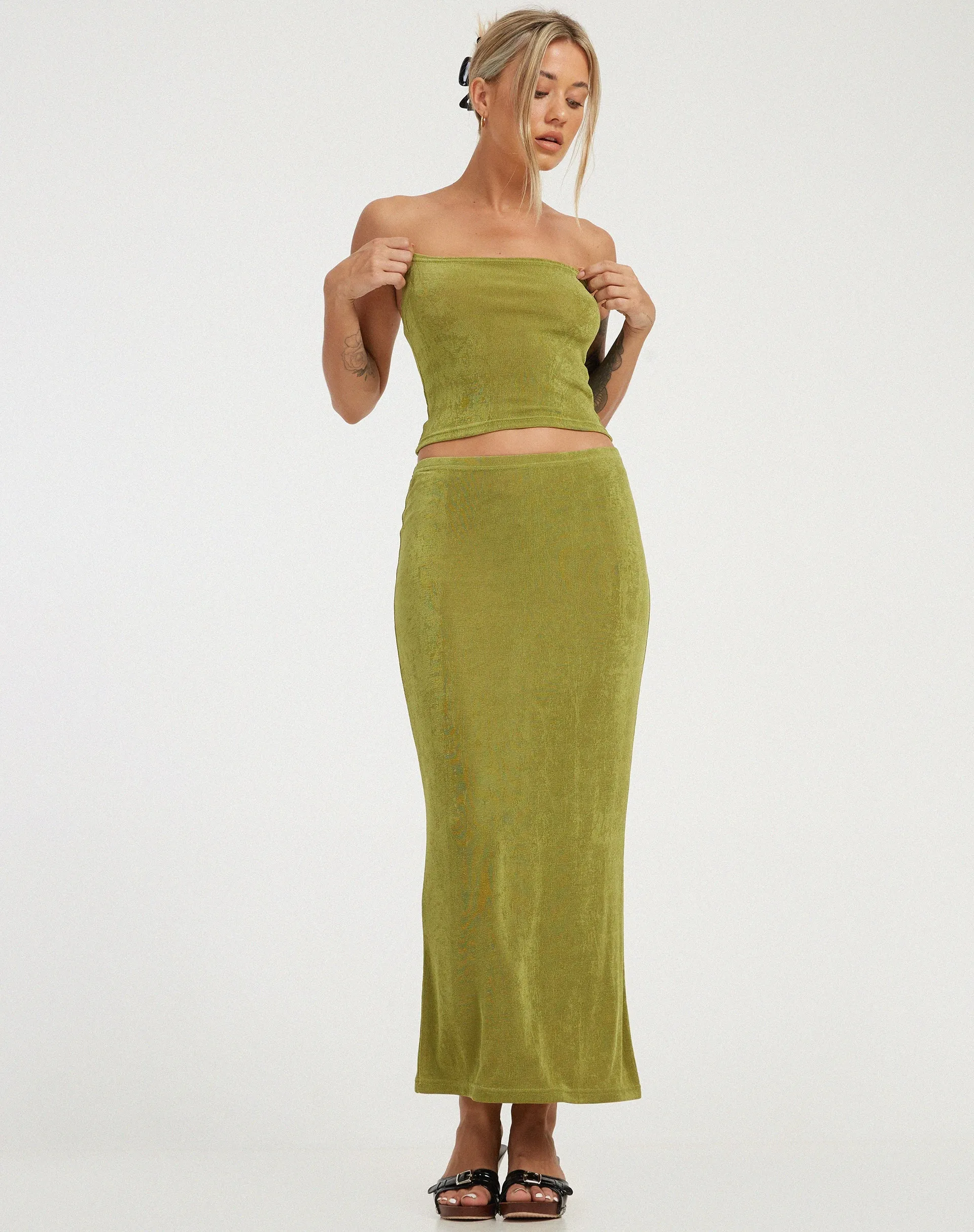 Tulus Maxi Skirt in Lime sold by Motel Rocks product image thumbnail 2