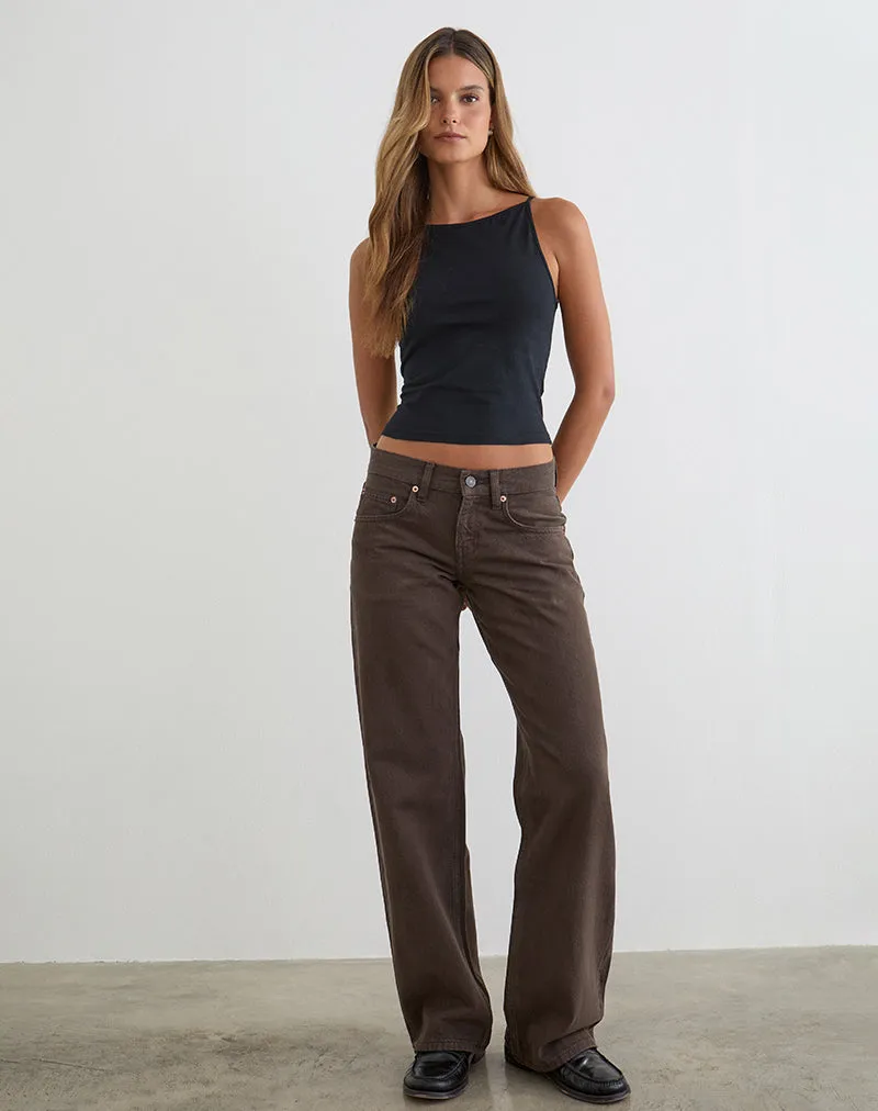 Low Rise Parallel Jeans in Dark Chocolate sold by Motel Rocks product image thumbnail 4