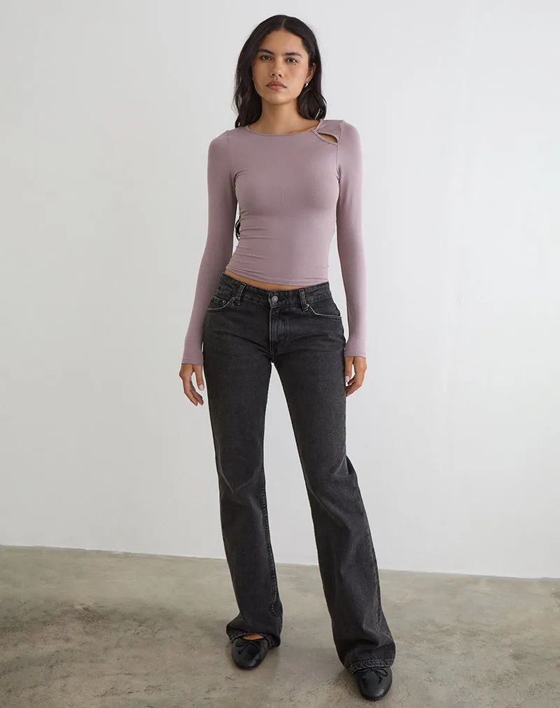 Kalais Long Sleeve Twisted Top in Dusty Mauve sold by Motel Rocks product image thumbnail 4