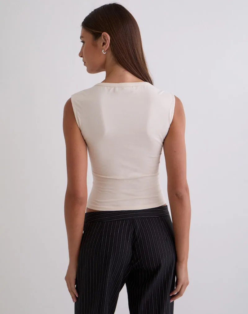 Emberly Plunge Top in Tofu sold by Motel Rocks product image thumbnail 4